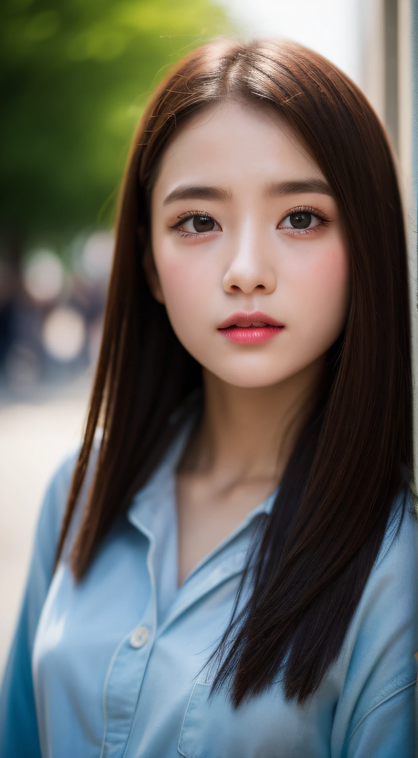 ​masterpiece, top-quality, Raw foto, Photorealsitic、full body Esbian、 beautiful a girl, cute little, shorth hair, depth of fields, hight resolution, ultra-detailliert, finely detail, ighly detailed, extremely detailed eye and face, Sharp pupils, Realistic pupils, foco nítido, Cinematic lighting、small 、In the street、Casual wear