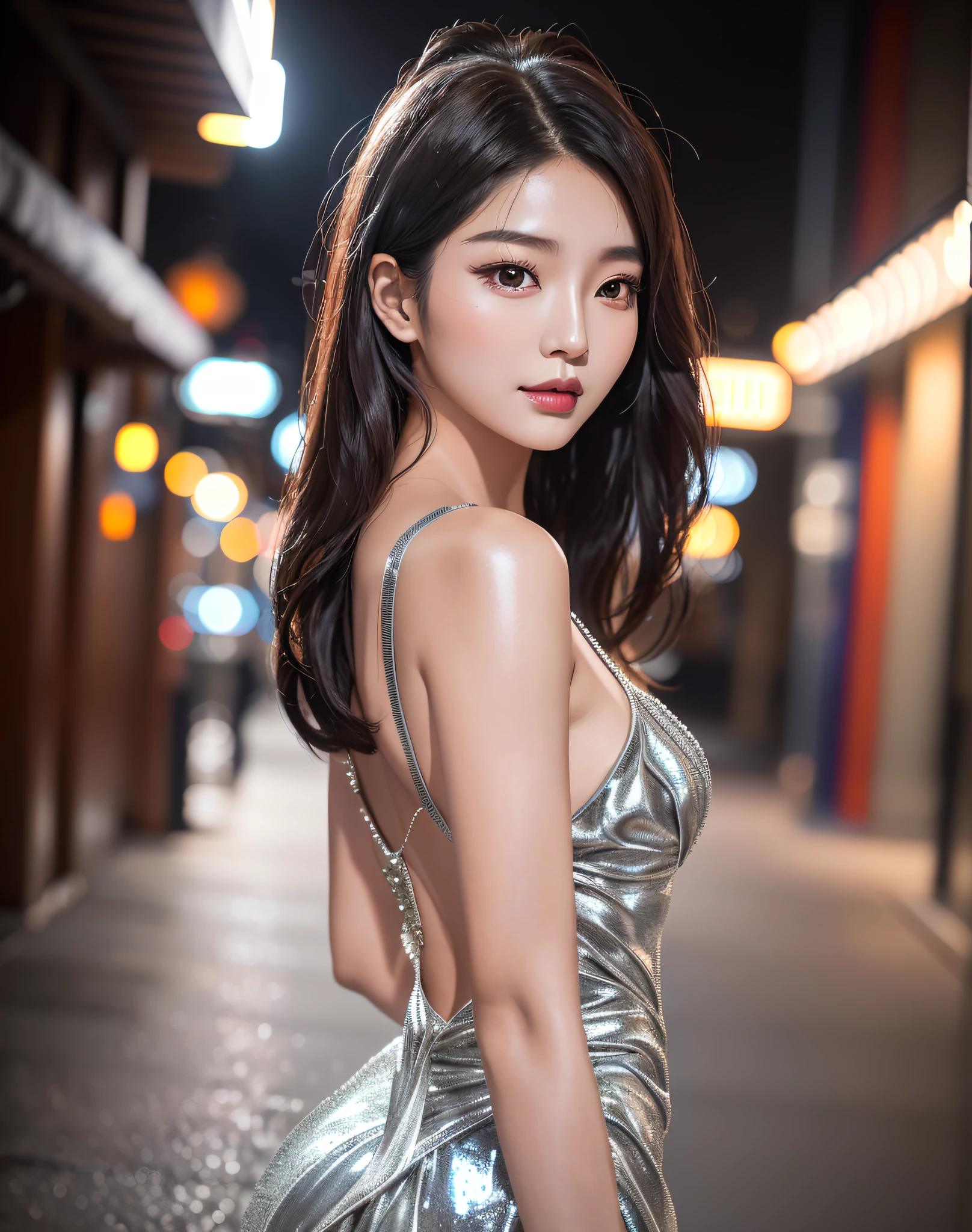 araffe asian woman in a silver dress posing for a picture, gorgeous young korean woman, beautiful young korean woman, beautiful south korean woman, korean girl, jaeyeon nam, korean women's fashion model, beautiful asian girl, heonhwa choe, korean woman, gorgeous chinese model, good lighted photo, hwang se - on