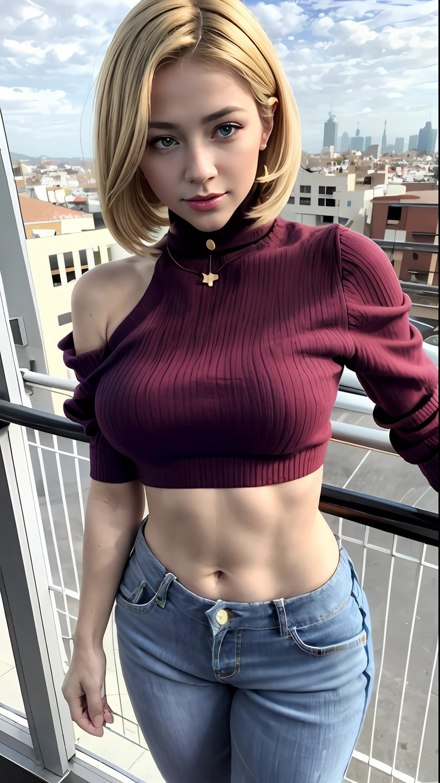 (Mejor calidad, 8k, 32k, obra maestra, UHD: 1.2), foto de una increible mujer europea hermosa, piel blanca, labios rojos,  pechos grandes, cabello bob muy corto, toma de cuerpo completo,  enfoque facial, oversized_sweater, no pants, collar, fondo simple, desde arriba, mirando al espectador,