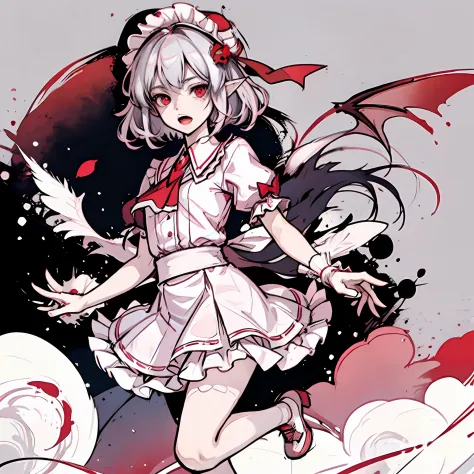 + (remilia scarlet: 1.4), (masterpiece), (best quality), soft light, warm color, ((super detail)), (illustration), (extremely de...