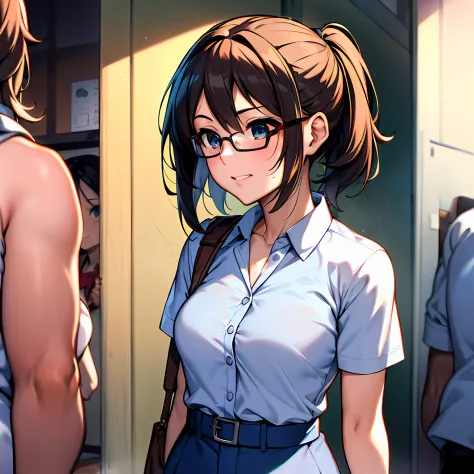 In her summer school uniform, Suzumiya Haruhi was a delightful vision as she strolled through the town with an air of purpose an...