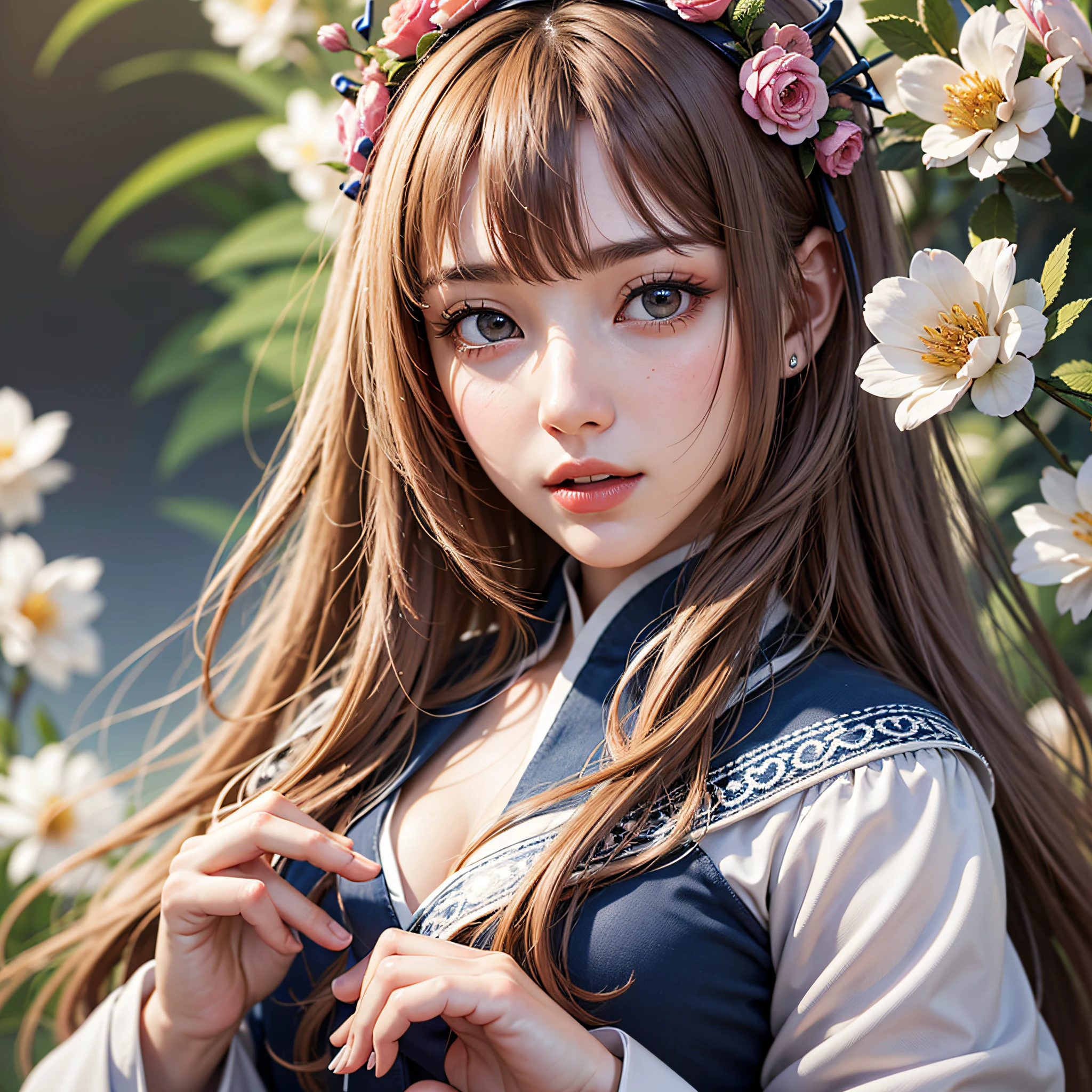 , top quality, masterpiece, illustration, very delicate and beautiful, highly detailed CG, unity, 8k wallpaper, amazing, fine detail, masterpiece, highest quality, official art, highly detailed CG Unity 8k wallpaper, absurdity, incredible absurdity, huge file size, super detailed, high resolution, very detailed, beautiful detailed girl, highly detailed eyes and face, beautiful detailed eyes, face light, ( Hanfu:1.1)、1girl