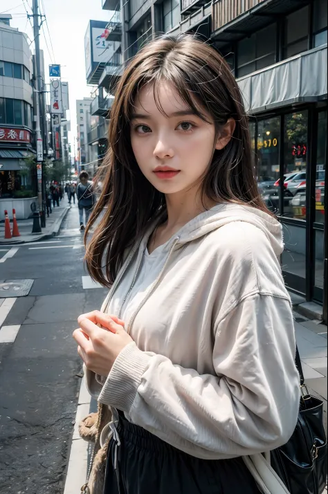 8k,RAW photo,best quality,masterpiece,(realistic,photo-realistic:1.37),(looking at viewer:1.331),posing,Tokyo street,1girl,moyou...
