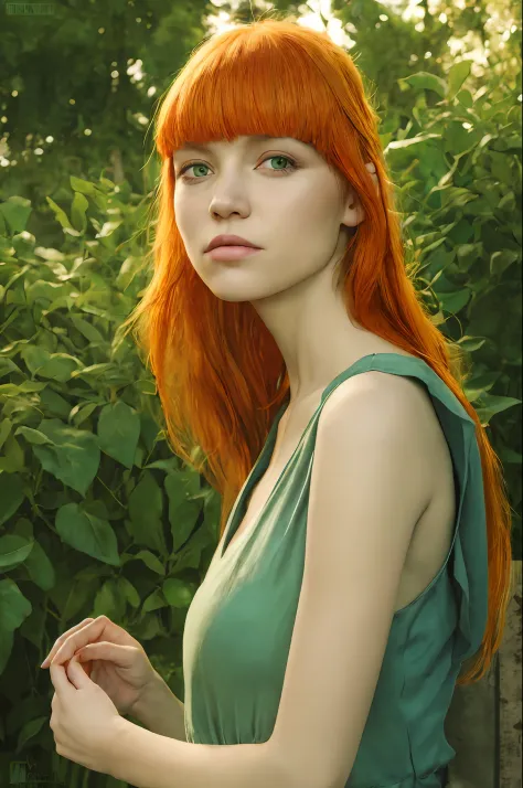 serene photo,1girl, Jedi master in deep meditation, woman with ginger hair, blunt bangs, green eyes, Absurdres, hdr, ultra detai...