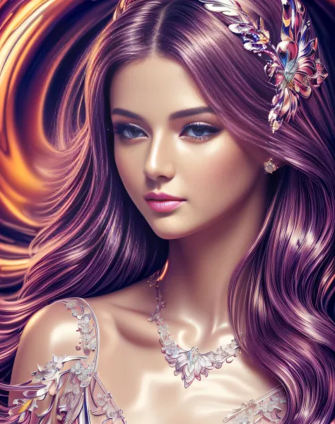 (masterpiece, best quality, glossy, beautiful digital art:1.4), (stunning 21yo woman:1.6), dream in color, magical, (super gloss...