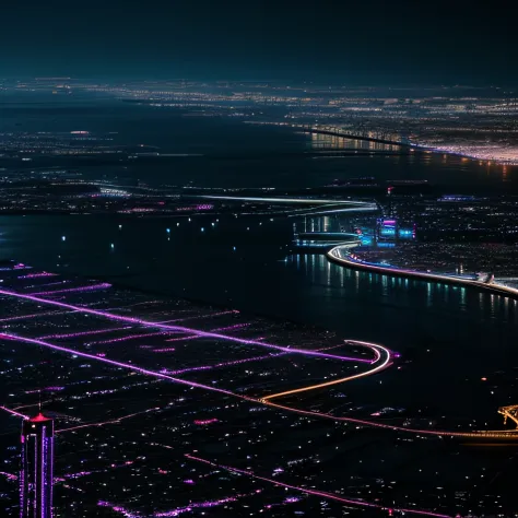 Night view of neon city　SLR