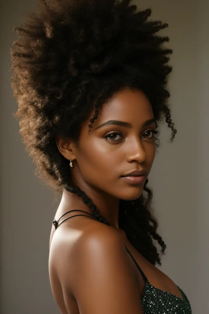 Ebony woman ,Ebony woman ,mulher negra , tom de pele escuro ,afro ,magra, ,cachos definidos, cabelo longo, cabelo gigante, cabel...