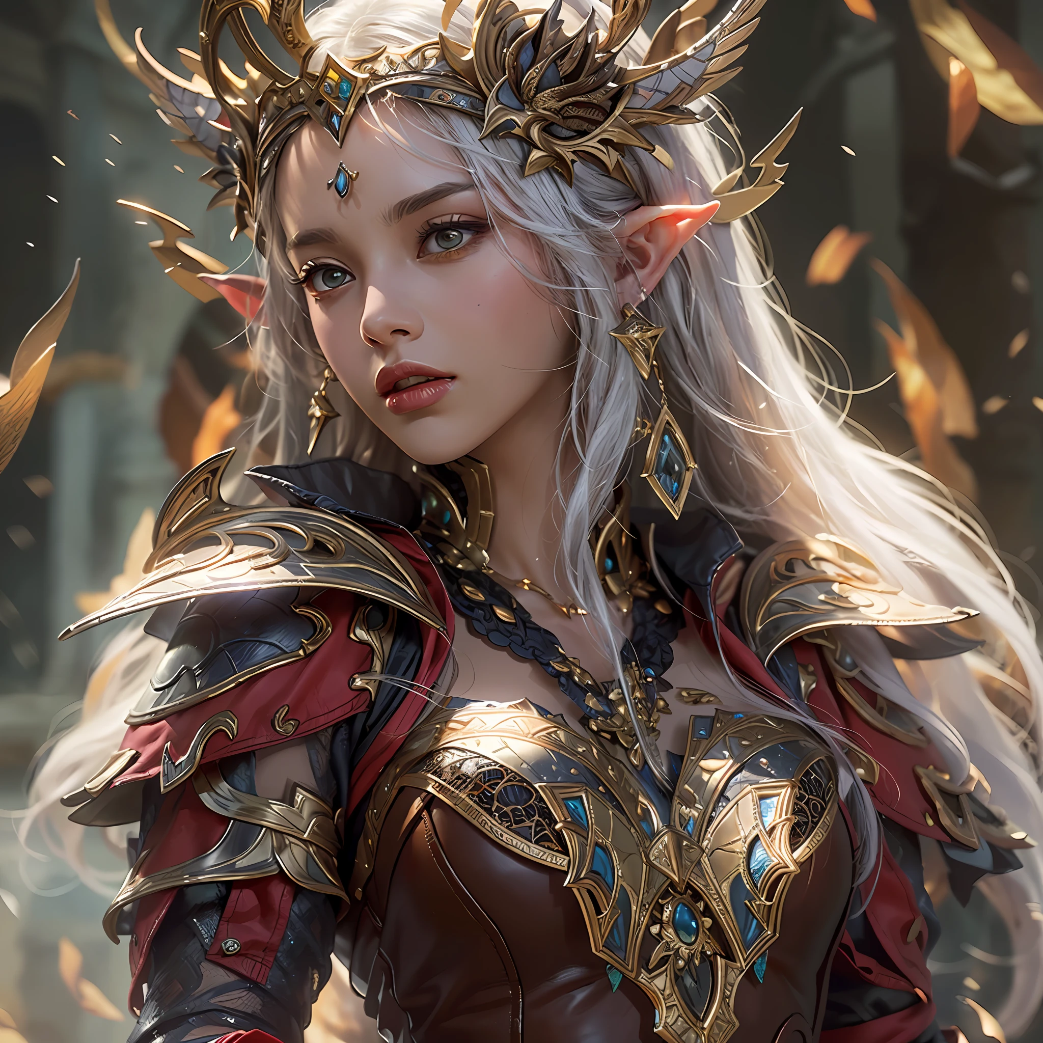 high details, best quality, 8k, [ultra detailed], masterpiece, best quality, (extremely detailed), dynamic angle, ultra wide shot, RAW, photorealistic, fantasy art, dnd art, rpg art, realistic art, a wide angle picture of an epic female elf arcane warrior, warrior of magic, fighter of the arcana, full body, [[anatomically correct]] full body (1.5 intricate details, Masterpiece, best quality) casting a spell (1.5 intricate details, Masterpiece, best quality), casting an epic spell, [colorful magical sigils in the air],[ colorful arcane markings floating] (1.6 intricate details, Masterpiece, best quality) holding an [epic magical sword] (1.5 intricate details, Masterpiece, best quality) holding epic [magical sword glowing in red light]. in fantasy urban street (1.5 intricate details, Masterpiece, best quality), a female beautiful epic elf wearing elven leather armor (1.4 intricate details, Masterpiece, best quality), high heeled leather boots, ultra detailed face,  thick hair, long hair, dynamic hair, fair skin intense eyes, fantasy city background (intense details), sun light, backlight, depth of field (1.4 intricate details, Masterpiece, best quality), dynamic angle, (1.4 intricate details, Masterpiece, best quality) 3D rendering, high details, best quality, highres, ultra wide angle