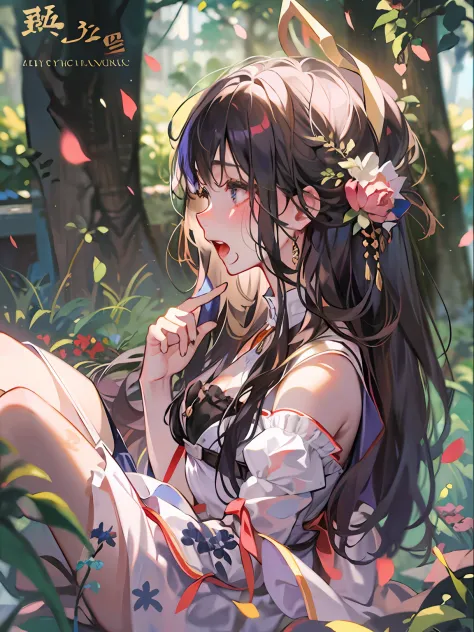 top-quality、​masterpiece、超A high resolution、(Photorealsitic:1.4)、One girl yawning in the park、Panting face、A dark-haired、Functional、Bewitching、Dramatic Lighting、full body Esbian、maikurobikini、huge-breasted、Getting from behind、a park、Pubic hair shows throug...