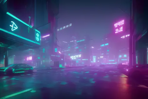 neon foggy futuristic auckland city octane render wvebg1