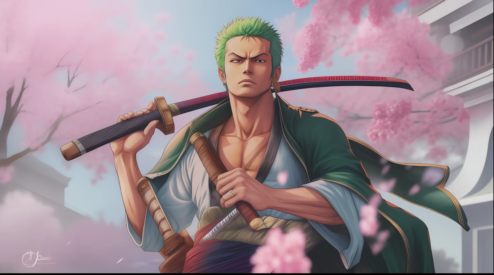 roronoa zoro, foto realista, detalle, 
Imagen original,