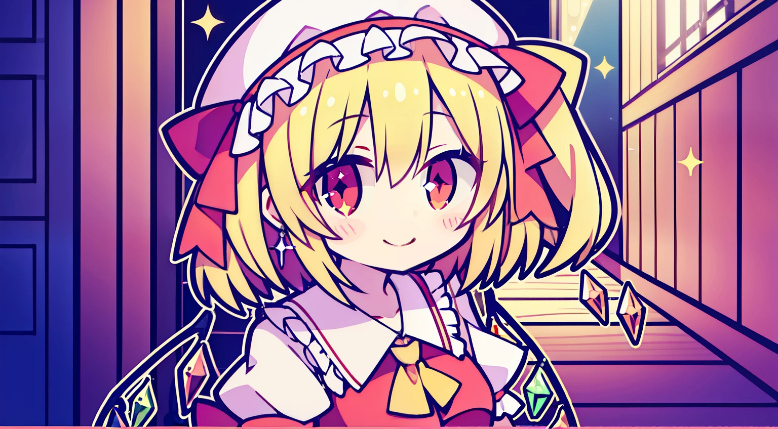 (Flandre Scarlet)、Smile、1 girl、sparkly eyes