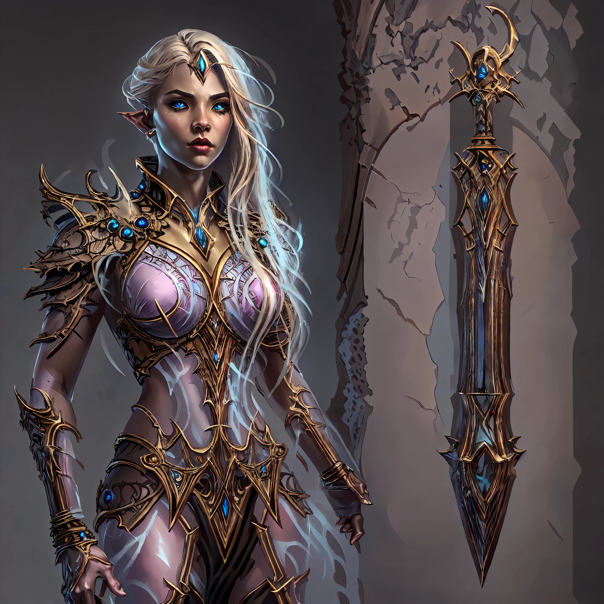 high details, best quality, 8k, [ultra detailed], masterpiece, best quality, (extremely detailed), dynamic angle, ultra wide shot, RAW, photorealistic, fantasy art, dnd art, rpg art, realistic art, a wide angle picture of an epic female elf, arcane warrior, warrior of magic, fighter of the arcana, full body, [[anatomically correct]] full body (1.5 intricate details, Masterpiece, best quality) casting a spell (1.5 intricate details, Masterpiece, best quality), casting an epic spell, [colorful magical sigils in the air],[ colorful arcane markings floating] (1.6 intricate details, Masterpiece, best quality) holding an [epic magical sword] (1.5 intricate details, Masterpiece, best quality) holding epic [magical sword glowing in red light] (1.5 intricate details, Masterpiece, best quality). in fantasy urban street (1.5 intricate details, Masterpiece, best quality), a female beautiful epic elf wearing elven leather armor (1.4 intricate details, Masterpiece, best quality), high heeled leather boots, ultra detailed face, small pointed ears,  thick hair, long hair, dynamic hair, fair skin intense eyes, fantasy city background (intense details), sun light, backlight, depth of field (1.4 intricate details, Masterpiece, best quality), dynamic angle, (1.4 intricate details, Masterpiece, best quality) 3D rendering, high details, best quality, highres, ultra wide angle
