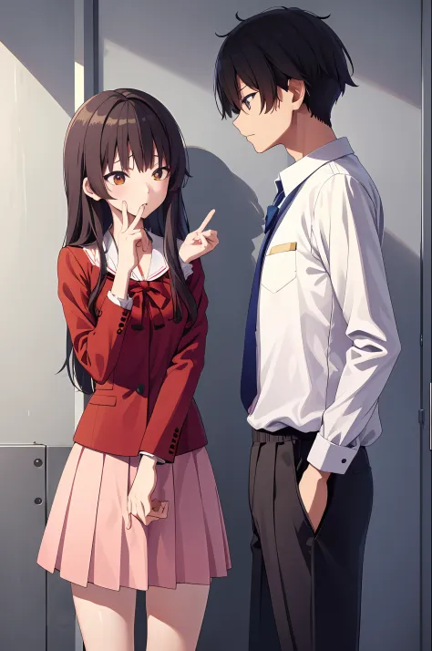 "karuizawa kei, 1 girl and boy, ayanokouji kiyotaka, masterpiece best quality high resolution