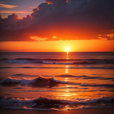 Sunset over the ocean，There is a ship in the distance, Image source：Jan Tengnagel, pexels, romanticism lain, The most beautiful sunset, which shows a beach at sunset, as the sun sets on the horizon, the glimmering orange dawn, Sunset view, at a beautiful s...
