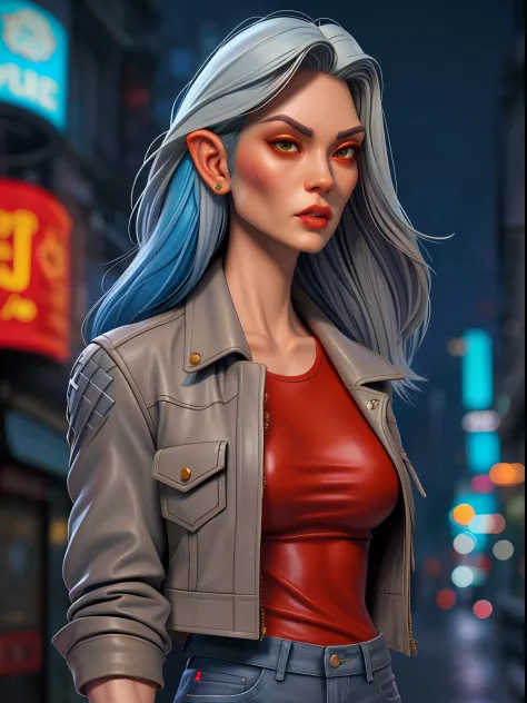 masterpiece, best quality, high quality, realistic drow, detailed lips, detailed face, detailed eyes, 1asiangirl, leather jacket...