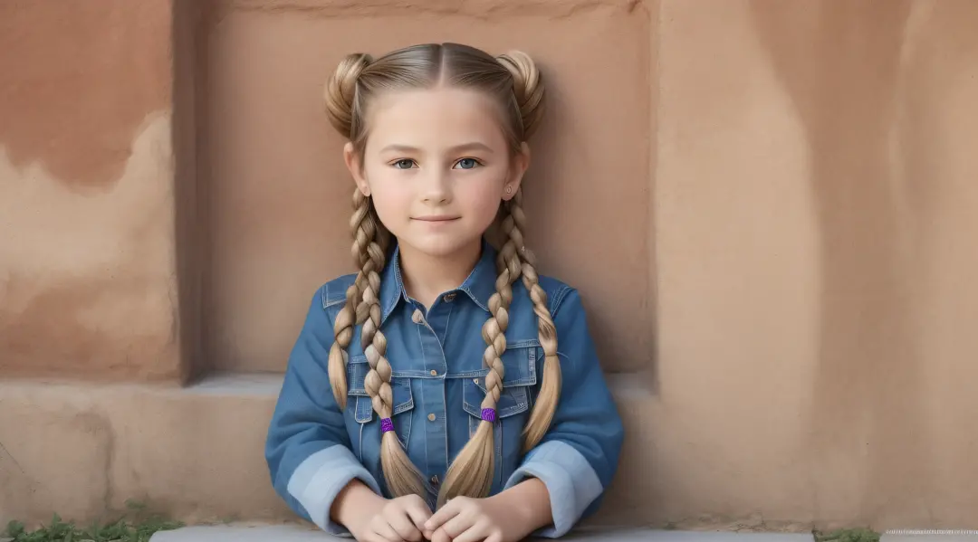 girl child 10 years old, russian blonde in braids, muitos cranios, ossos, bones.