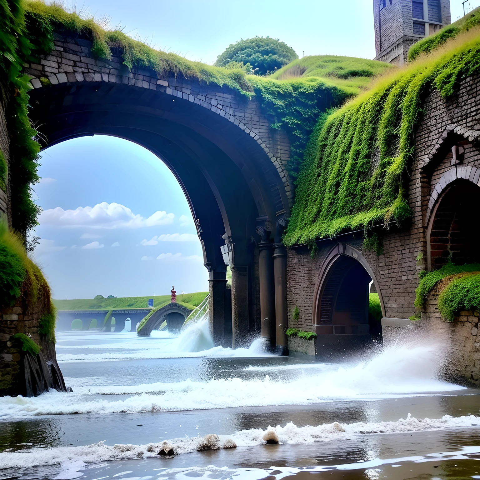 À côté d&#39;une île ponce dans la baie de Baiae,
Et j&#39;ai vu dans mon sommeil de vieux palais et des tours frémissant dans le jour plus intense de la vague,
Tout recouvert de mousse azurée et de flux