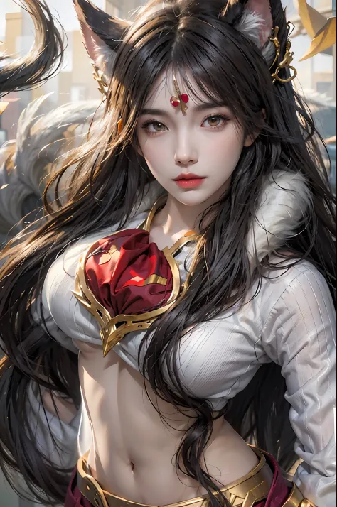 photorealistic, high resolution, 1women, solo, hips up, look at viewer, (detailed face), ahri /league of legends, Ahri_Cosplay
W...