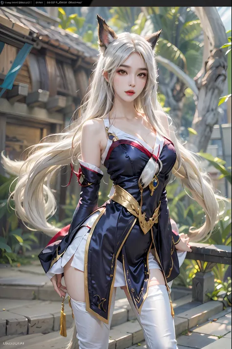 photorealistic, high resolution, 1women, solo, hips up, look at viewer, (detailed face), ahri /league of legends, Ahri_Cosplay
W...