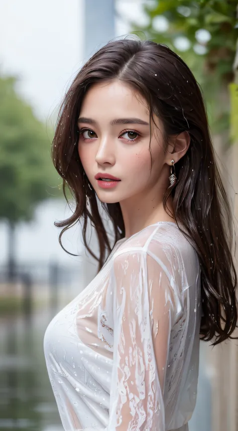 Photo Quality、1girl in,Running、Big swaying breasts、A  hyper-realistic、Beautiful and well-groomed face、Beautiful 、Perfect  bust、Beautiful areola and nipples - SeaArt AI