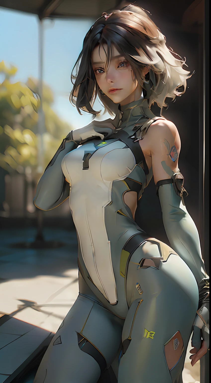 best qualityer), ((master part), (detail: 1.4), ..3d, A Beautiful Cyberpunk Woman, HDR (high dynamic range), ray tracing, nvidia RTX, Super-Resolution, irreal 5, Subsurface scattering, PBR Textures, Post-processing, anisotropic filtering, Depth of field, Maximum Sharpness and Clarity, Multilayer textures, Albedo and Highlight Maps, surface shading, Precise simulation of light-material interactions, perfectly proportions, octan render, Two-colored light, large aperture, Low ISO, White balance, rule of thirds, 8K BRUT, , Off The Shoulder, nuisette, fully body, nice legs