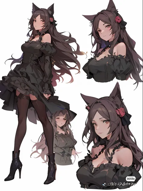 a close up of a person wearing a cat costume, from girls frontline, beautiful anime catgirl, detailed anime character art, Anime character art, Attractive cat girl, Fine details. Girl front, Anime character design, pretty anime character design, Anime girl...