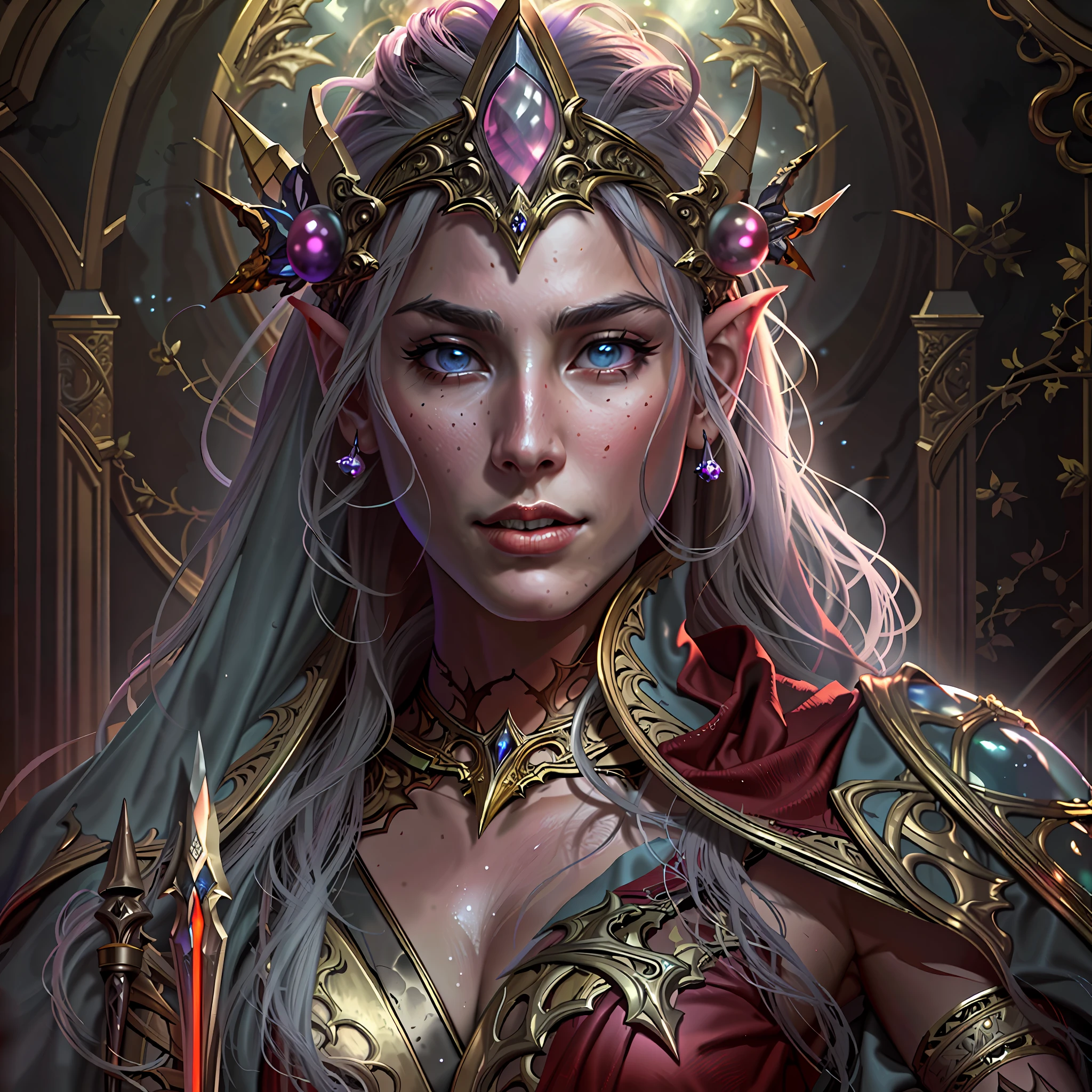 high details, best quality, 8k, [ultra detailed], masterpiece, best quality, (extremely detailed), dynamic angle, ultra wide shot, photorealistic, fantasy art, dnd art, rpg art, realistic art, a wide angle picture of an epic female elf, arcane warrior, warrior of magic, fighter of the arcana, full body, [[anatomically correct]] full body (intricate details, Masterpiece, best quality: 1.5) casting a spell (intricate details, Masterpiece, best quality: 1.5), casting an epic spell, [colorful magical sigils in the air],[ colorful arcane markings floating] (intricate details, Masterpiece, best quality: 1.5), holding an [epic magical sword] (1.5 intricate details, Masterpiece, best quality (intricate details, Masterpiece, best quality: 1.5) holding epic [magical sword glowing in red light(intricate details, Masterpiece, best quality: 1.5). in fantasy urban street),(intricate details, Masterpiece, best quality: 1.5), a female beautiful epic elf wearing elven leather armor(intricate details, Masterpiece, best quality: 1.5), high heeled leather boots, ultra detailed face,  thick hair, long hair, dynamic hair, fair skin intense eyes, fantasy city background (intense details), sun light, backlight, depth of field (1.4 intricate details, Masterpiece, best quality), dynamic angle, (intricate details, Masterpiece, best quality: 1.5), high details, best quality, highres, ultra wide angle