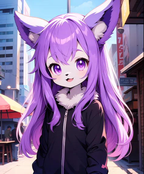 masyunya
digital art, furry girl, purple hair, hdr, cartoon style