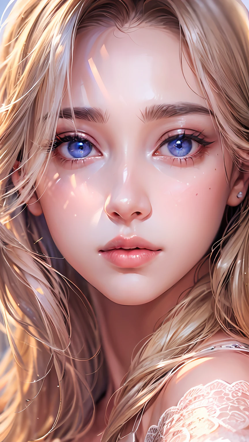 (Fotorrealista:1.4), (obra maestra, iluminación lateral, hermosos ojos finos y detallados: 1.2), obra maestra*Retrato, Realista, cara 3d, ojos brillantes, Cabello brillante, Piel brillante y brillante, Solo, avergonzado, (diafragma),