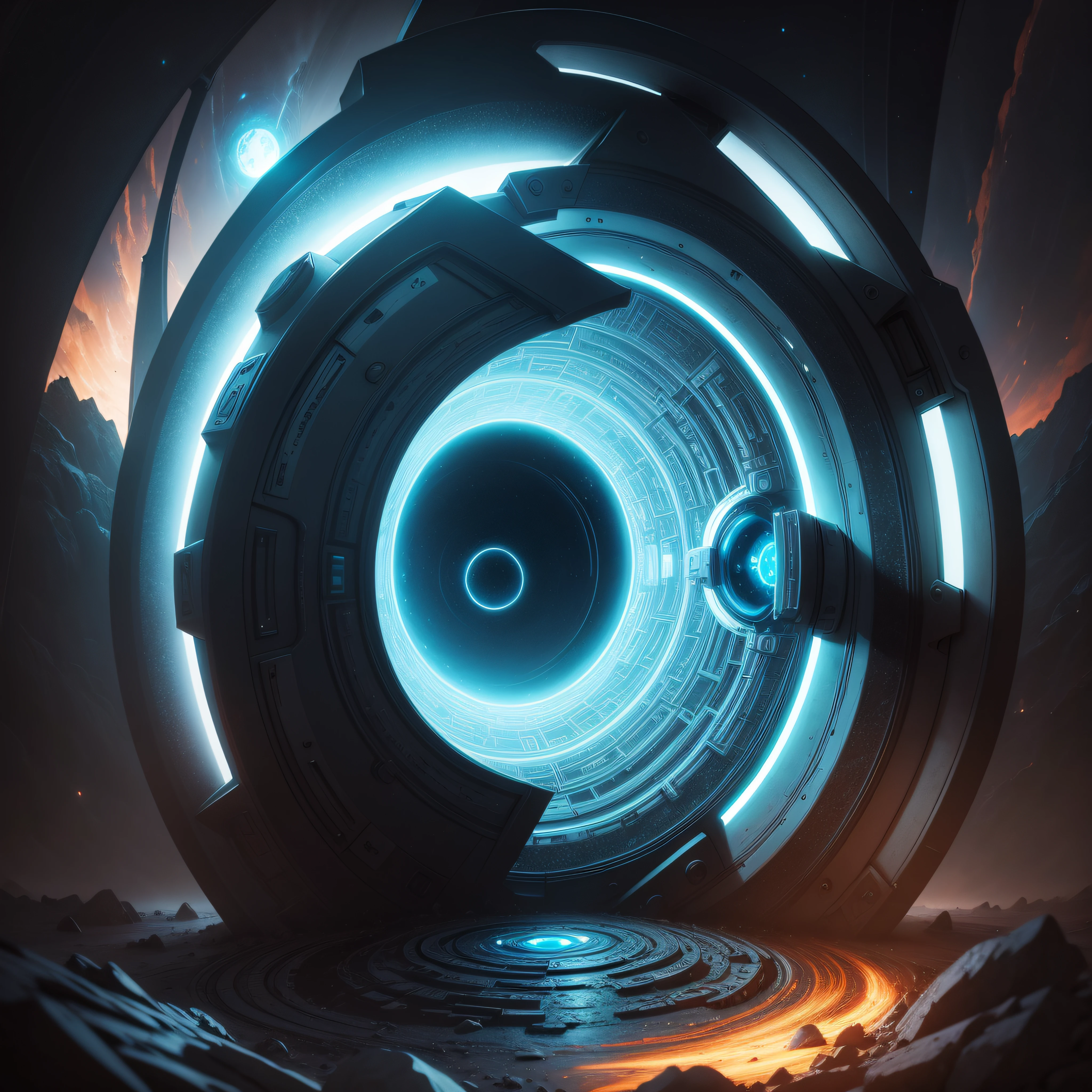 A 4K abstract portal, with a surrealistic, yet realistic, design and a captivating atmosphere.