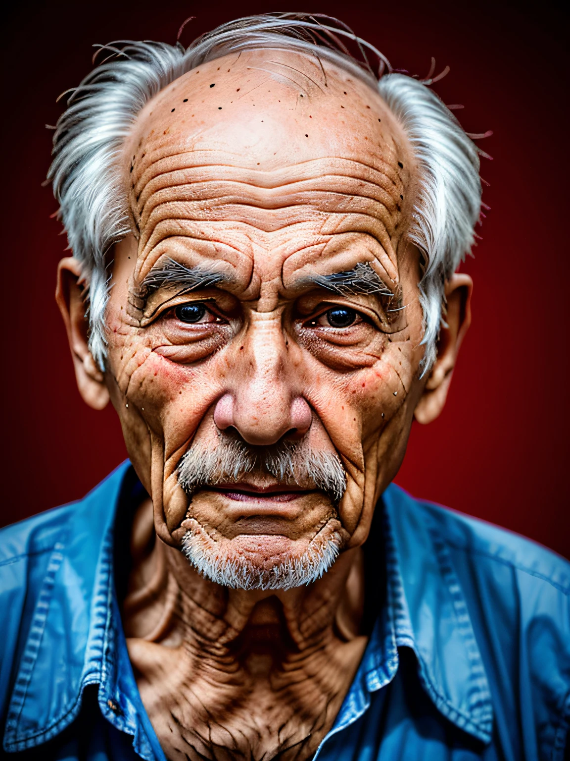 Portrait of an old man in China，age wrinkles，documentary photography， press photography， Pulitzer Prize winner，yang08k， photography of， big breasts beautiful， rich colourful， realisticlying，tmasterpiece，top-quality，best qualityer，offcial art，Beautiful and beautiful，