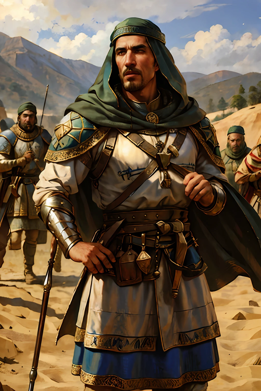 Armee mittelalterlicher marokkanischer Männer, hyperrealistisch und superdetailliert