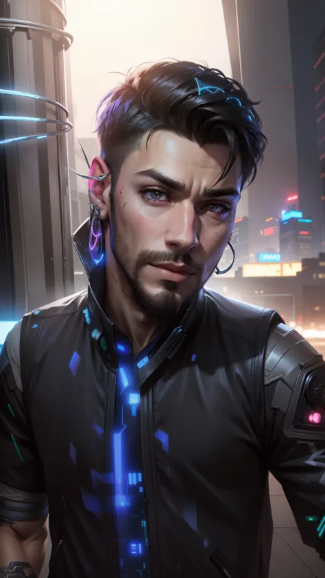 Change background cyberpunk handsome boy, realistic face, 8k, ultra, realistic