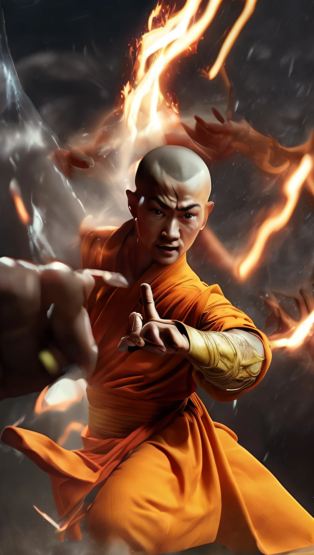 . Шаолиньский монах гипер - подробно, сожми суперсильный кулак и уничтожь мир, кинематографический 8к