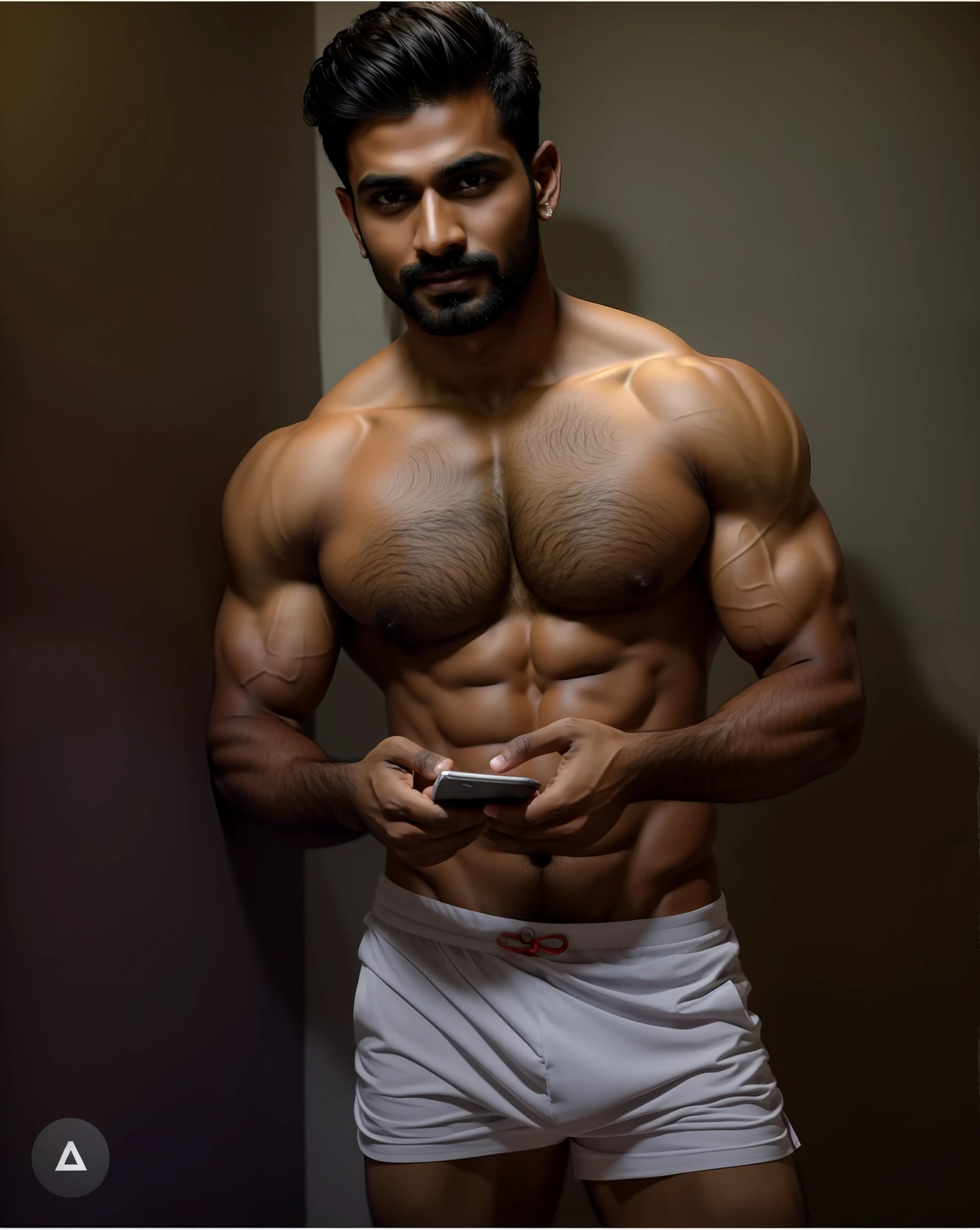 Indian sexy muscular men, having hairy chest, handsome indian boy