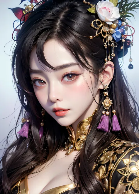 It is a dreamy and ethereal image. Generate a whimsical and powerful queen by Fan Bingbing with beautiful detailed and realistic...