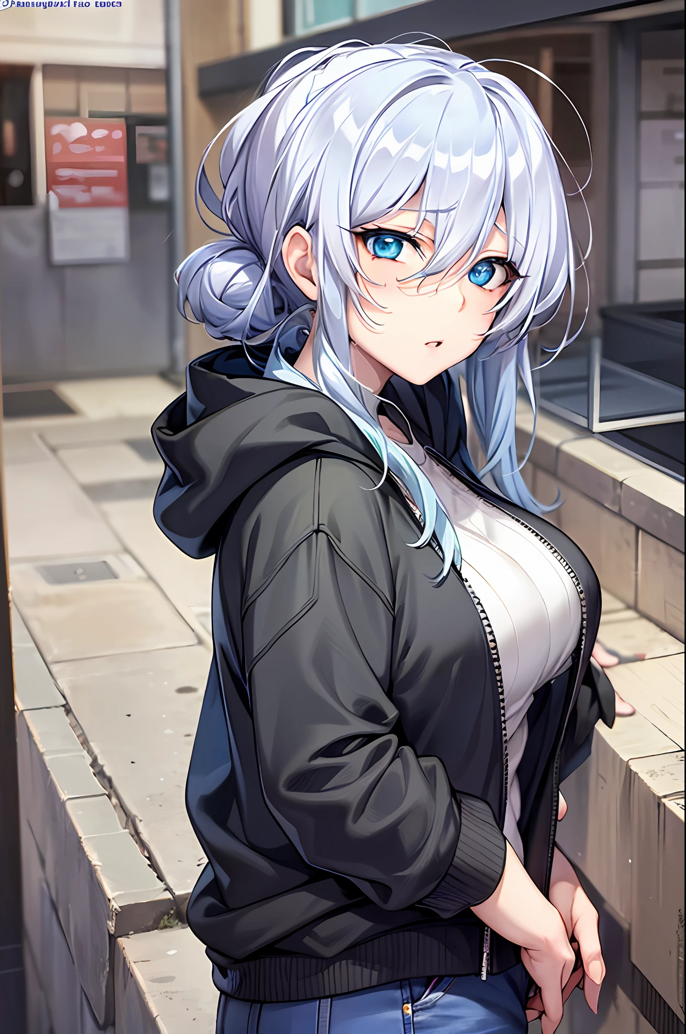 Yukino, Silver hair and eyes - SeaArt AI