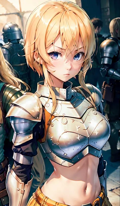 blonde girl，armour