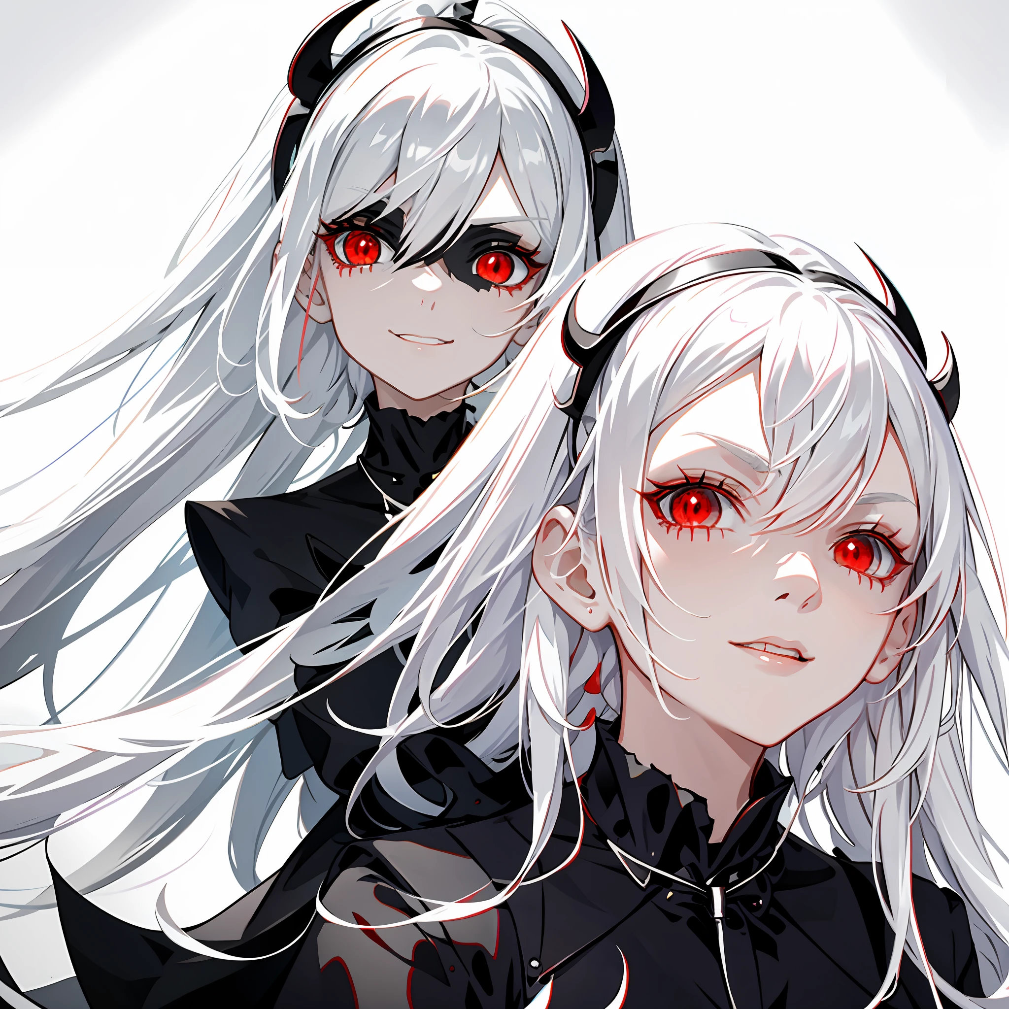 anime girl aux cheveux blancs et aux yeux rouges dans une robe noire, démon anime fille, avec des yeux rouges brillants, style d&#39;anime4 K, avec des yeux rouges et brillants, fille d&#39;anime de jeune fille gothique, meilleur anime 4k konachan fond d'écran, Nocturne, yeux rouges larmoyants, yeux rouges lumineux, yeux rouges brillants, aux yeux rouges, yeux rouges lumineux, portrait, anime, fille