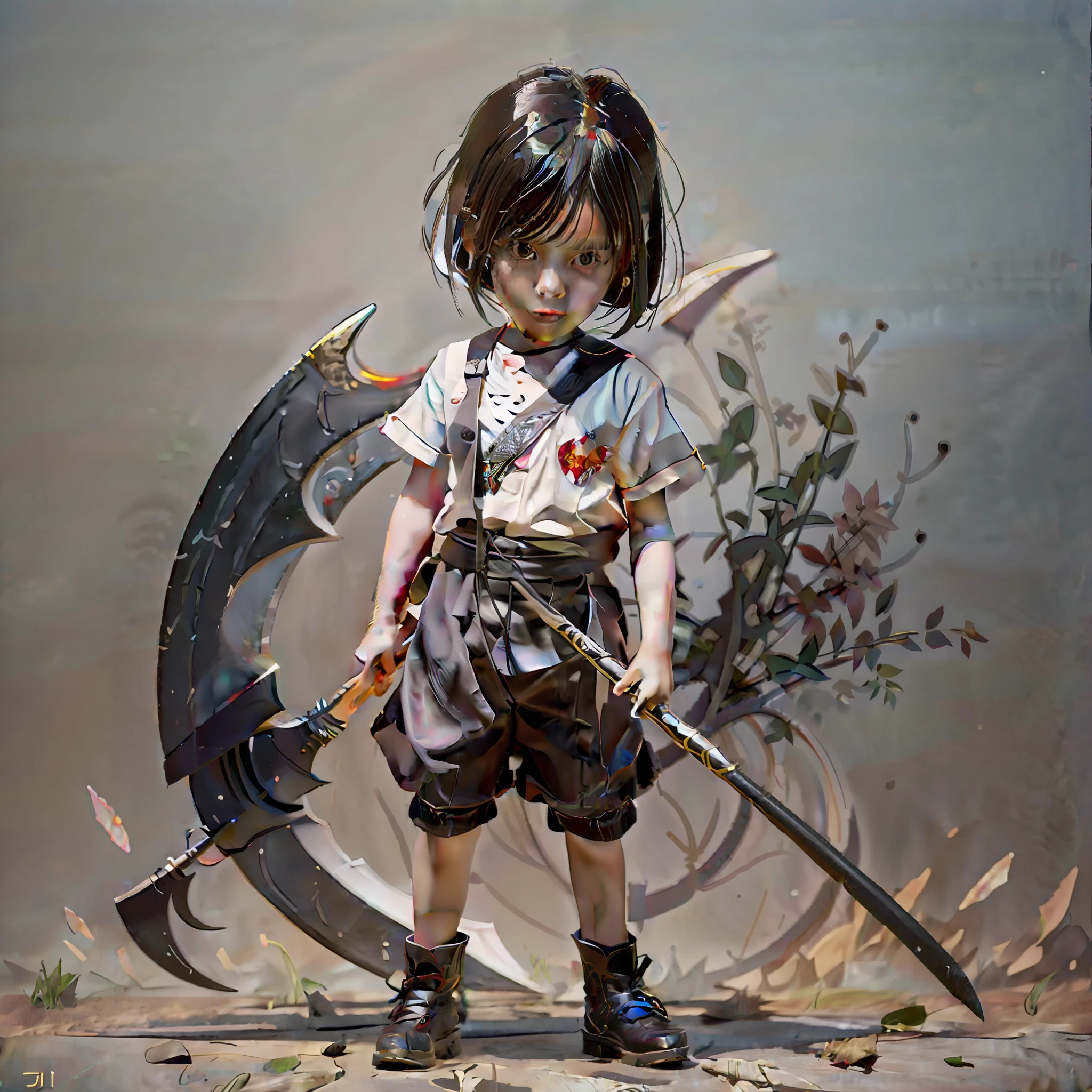 Armé d&#39;une grande faux, Oeuvre de style Guviz, art pour enfants dans artstation, belle peinture numérique, tenant une faux, Guweiz sur ArtStation Pixiv, Fanart Meilleure ArtStation, joli art numérique détaillé, art numérique de style anime, par Yang J., Guviz