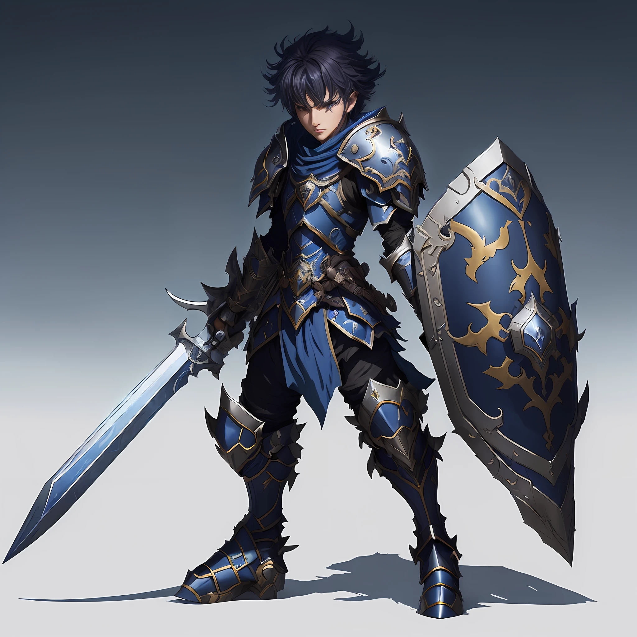 A man in armor holding a sword and shield - SeaArt AI