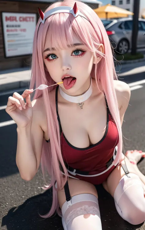 1girl, (sticking out her tongue out), (tongue), ultra high res, photorealistic, best quality, 8k resolution, masterpiece, cat ears, choker, garter belt, garter straps, latex, competitive swimsuit, tank top, close up face view, (ahegao), kneeling, oh face, ...