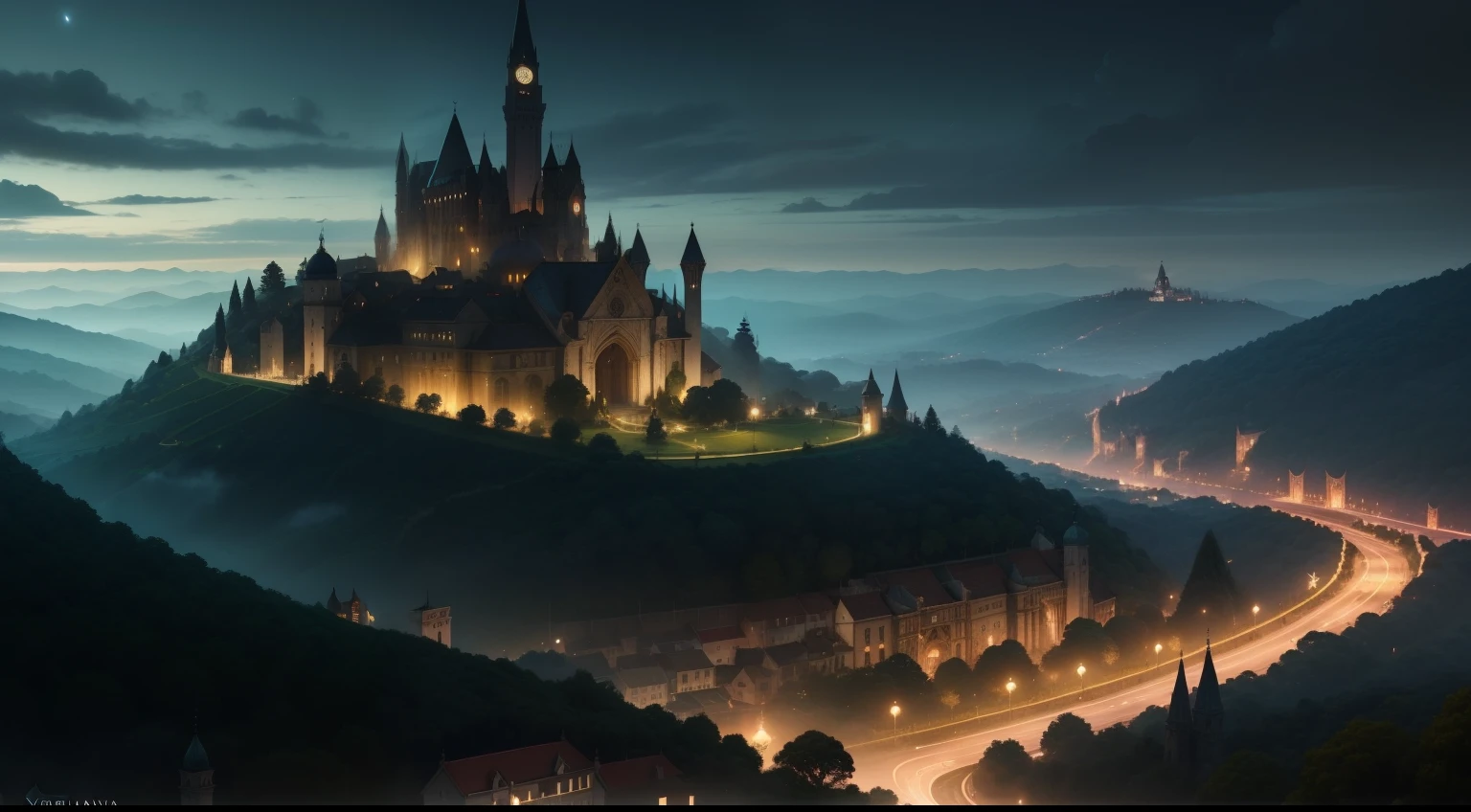 There was a mysterious and enchanting city known as Veridiana, which was nestled among the green hills and shady woods. However, this city had an extraordinary secret that made it unlike any other place in the world: every night, at midnight, Veridiana disappeared completely.