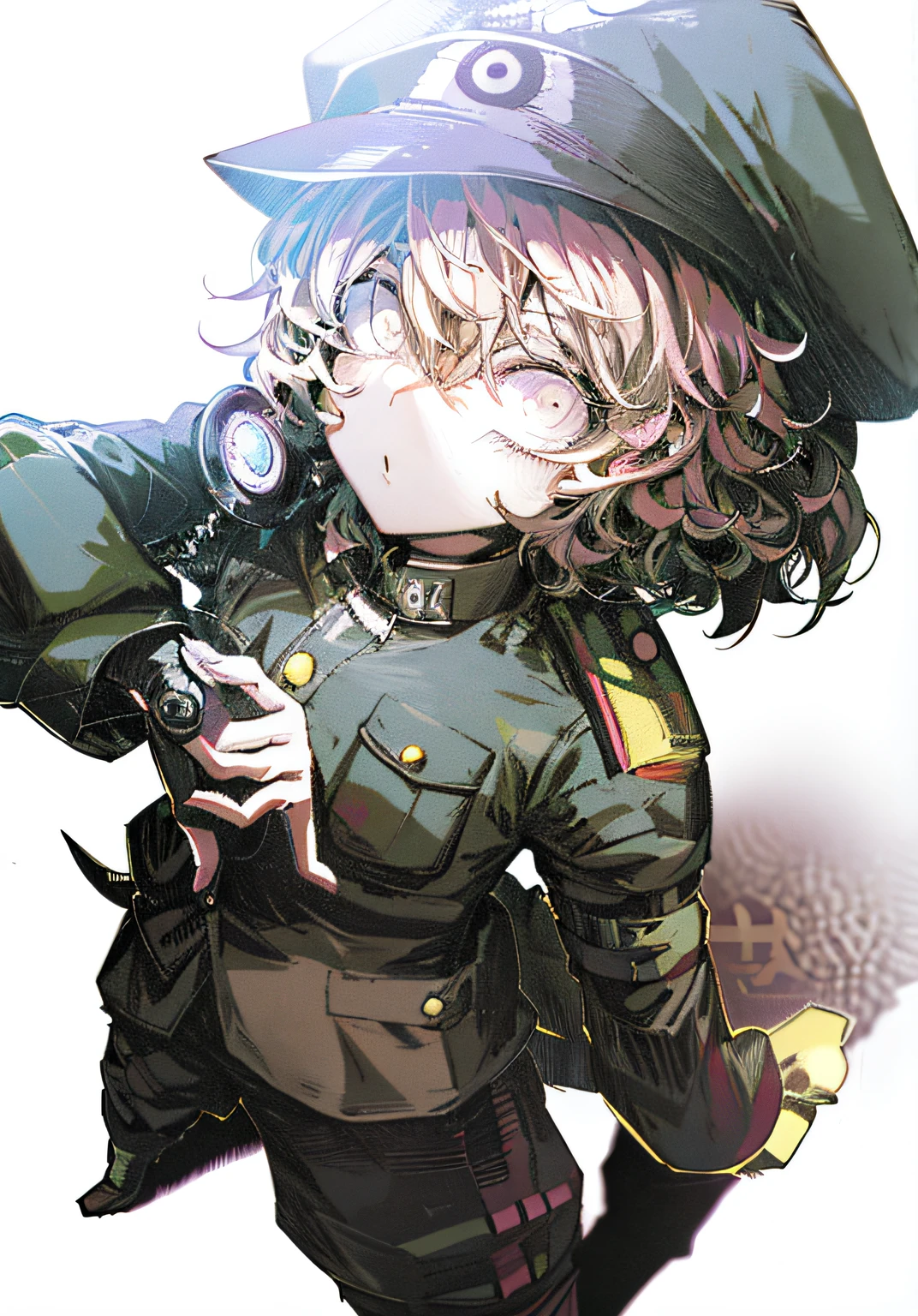 Anime character with a hat and a bird on his shoulder, Female protagonist 👀 :8, Female protagonist, Guviz, nagito komaeda, offcial art, portrait n - 9, digital art from danganronpa, Tsutomu Nihei style, New Xiangcheng, zerochan, by Kamagurka, Official artwork, zerochan art