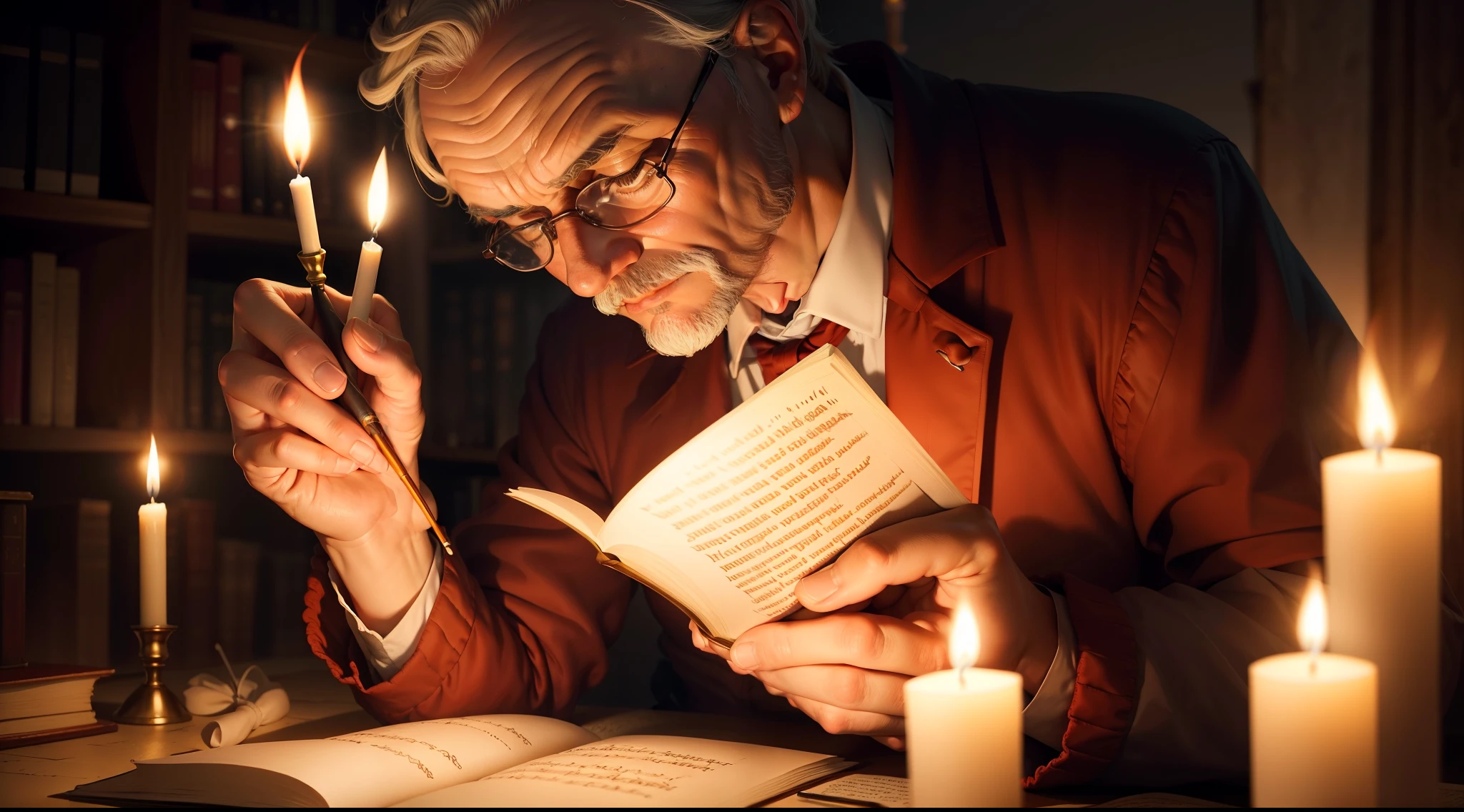 The philosopher Seneca writing wisdom by candlelight on facing fears ...