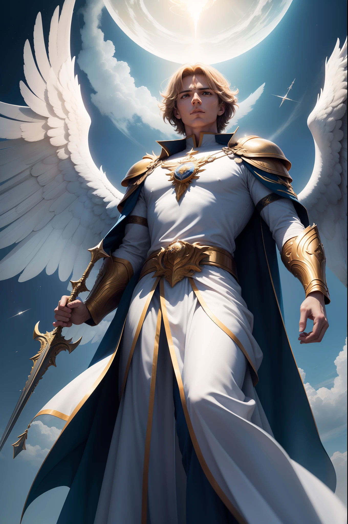 Archangel Michael is portrayed as a majestic and imposing figure. Ele ...