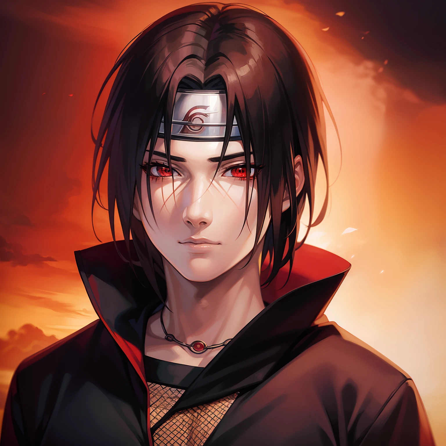 masterpiece, itachi uchiha, 1boy, perfect composition, super realistic, detailed, realistic face and body,