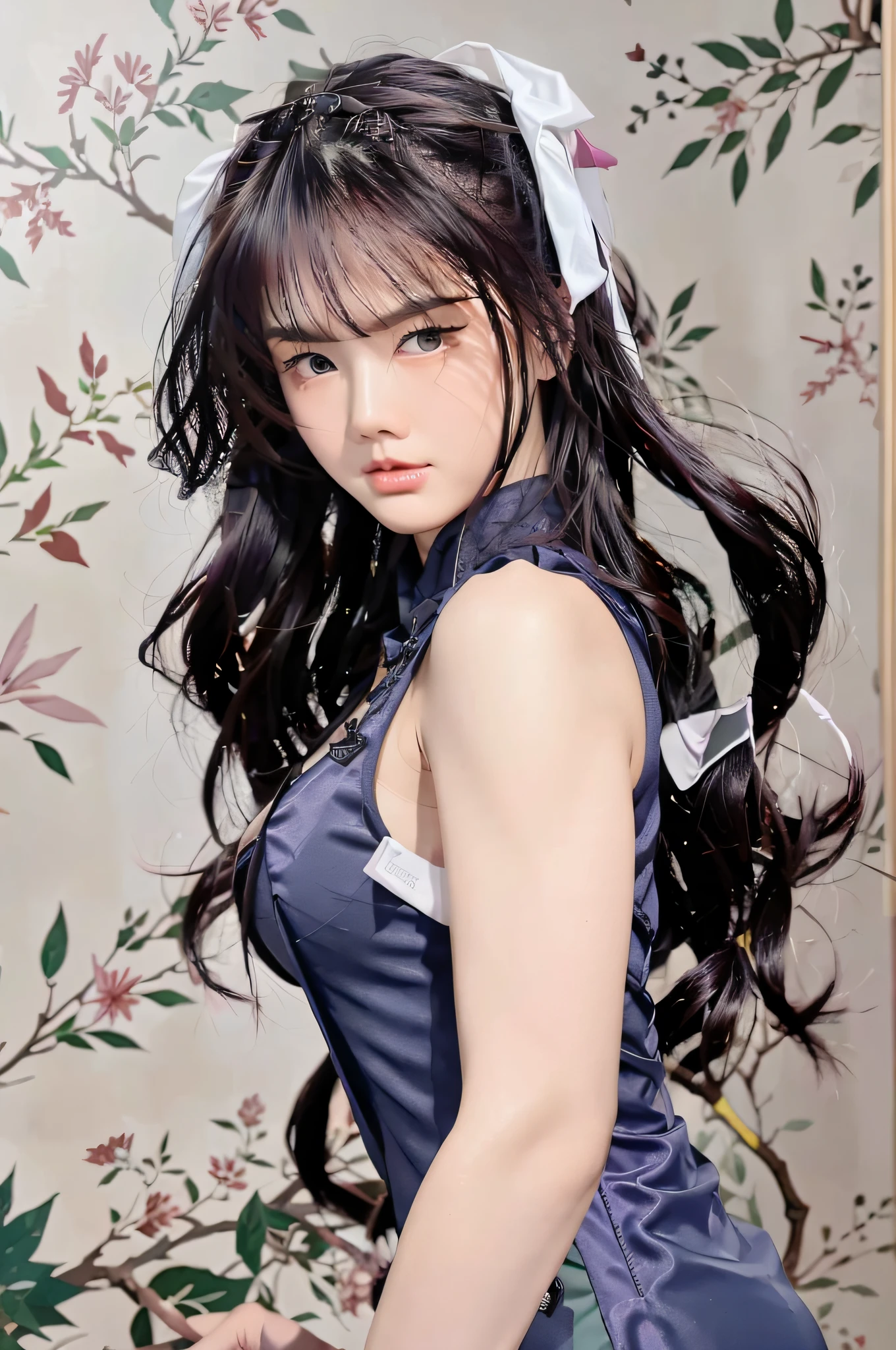 "((tmasterpiece)), The picture quality is the best，Super detailed 8k wallpaper，Beautiful facial details，The picture is very beautiful，Ambient lighting，A girl in Hanfu，posing elegantly，Hands behind your back，Full body photo，Shooting outdoors，High quality and ultra-clear images，Perfectly presented in 4K，ancient wind，Pink clothes，see-through transparent clothes，lilac purple hair，Perfect face，Keep your eyes on the camera。"