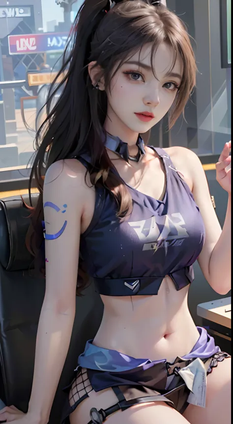 (((((7 avatar shot)))), Silver Wolf, Masterpiece, Best Quality, Ultra Detailed, Extremely Detailed 16k CG Wallpaper, Beautiful Face, (Silver Wolf in Esports Room), (Perfect Beautiful Curved Figure), Seated, Rainbow Color Jewel Eyes, Wearing Resin Hologram ...